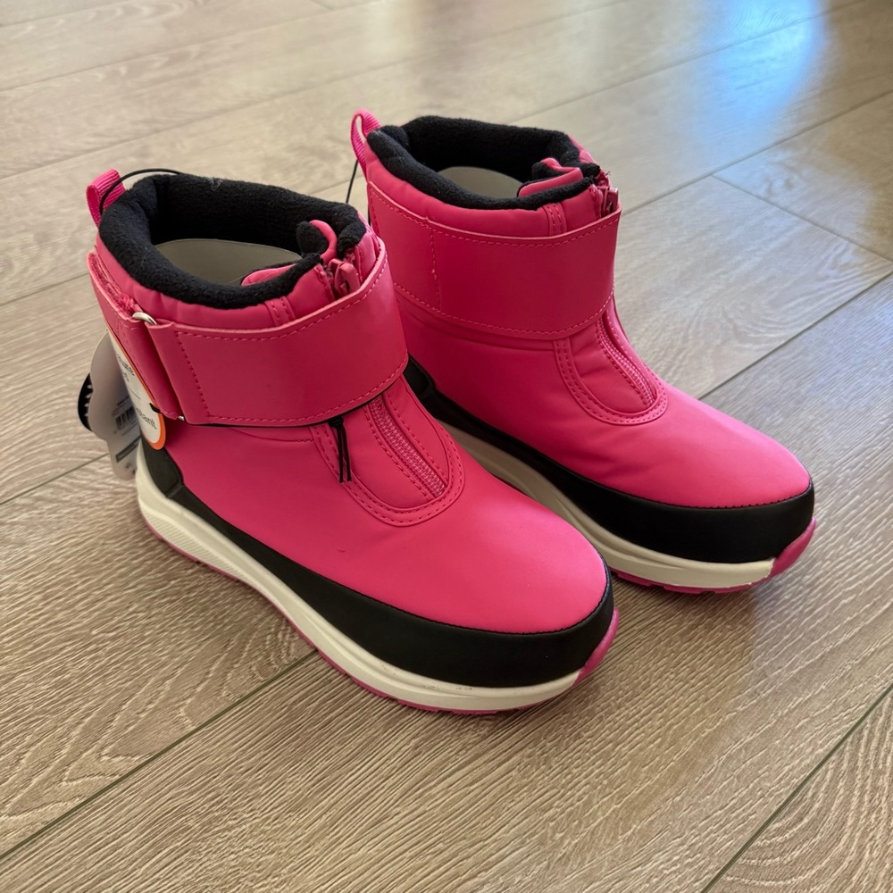 NEW Girls Zip Winter Rain & Snow Boots with Velcro Strap Size 1